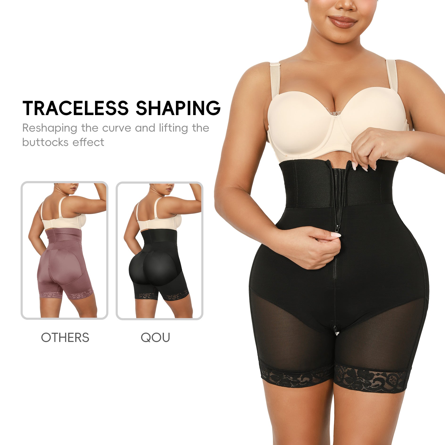 QOU Butt Lifting Shapewear Tummy Control High Waist Panties