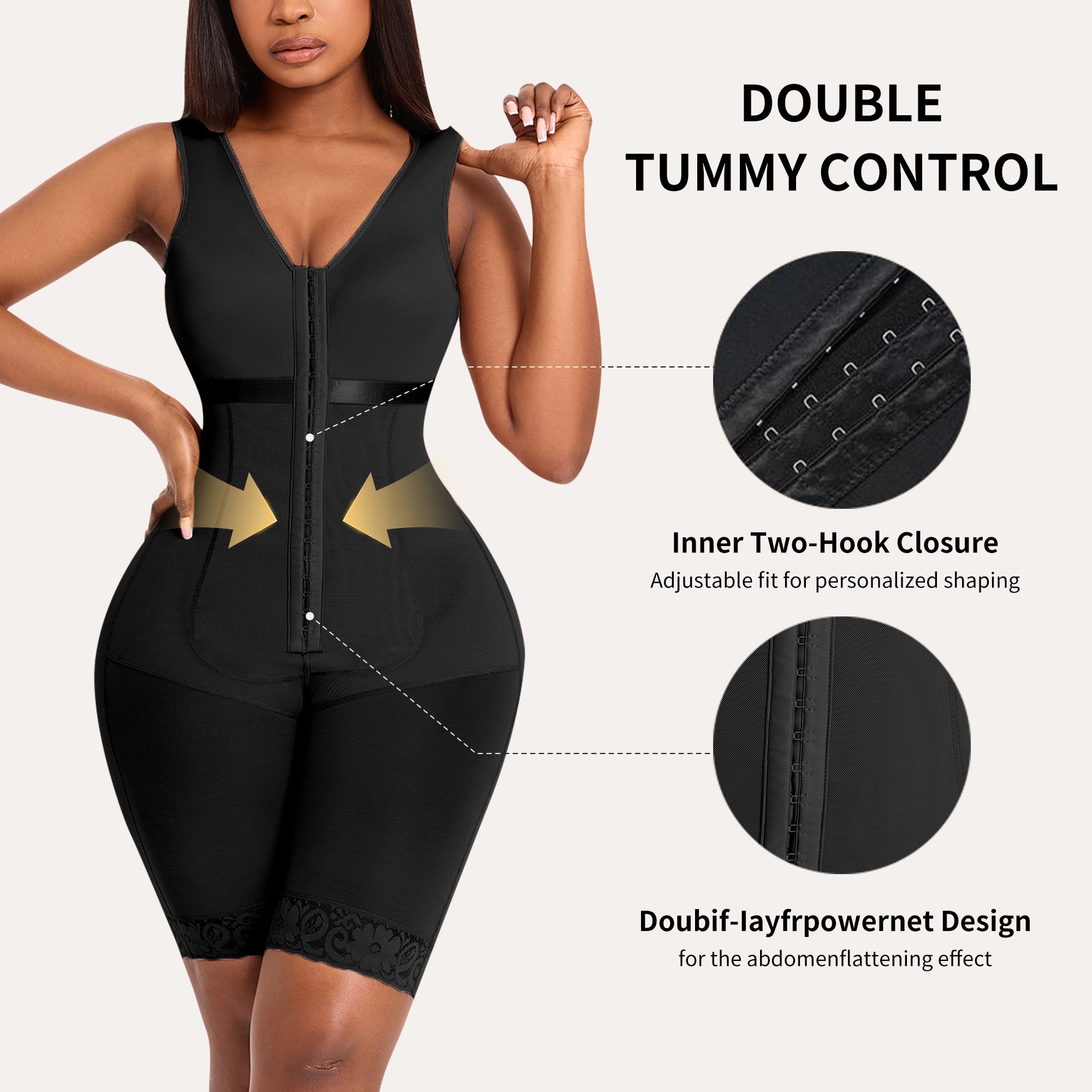 QOU Colombian Shapewear Bodysuit Tummy Control Butt Lift faja