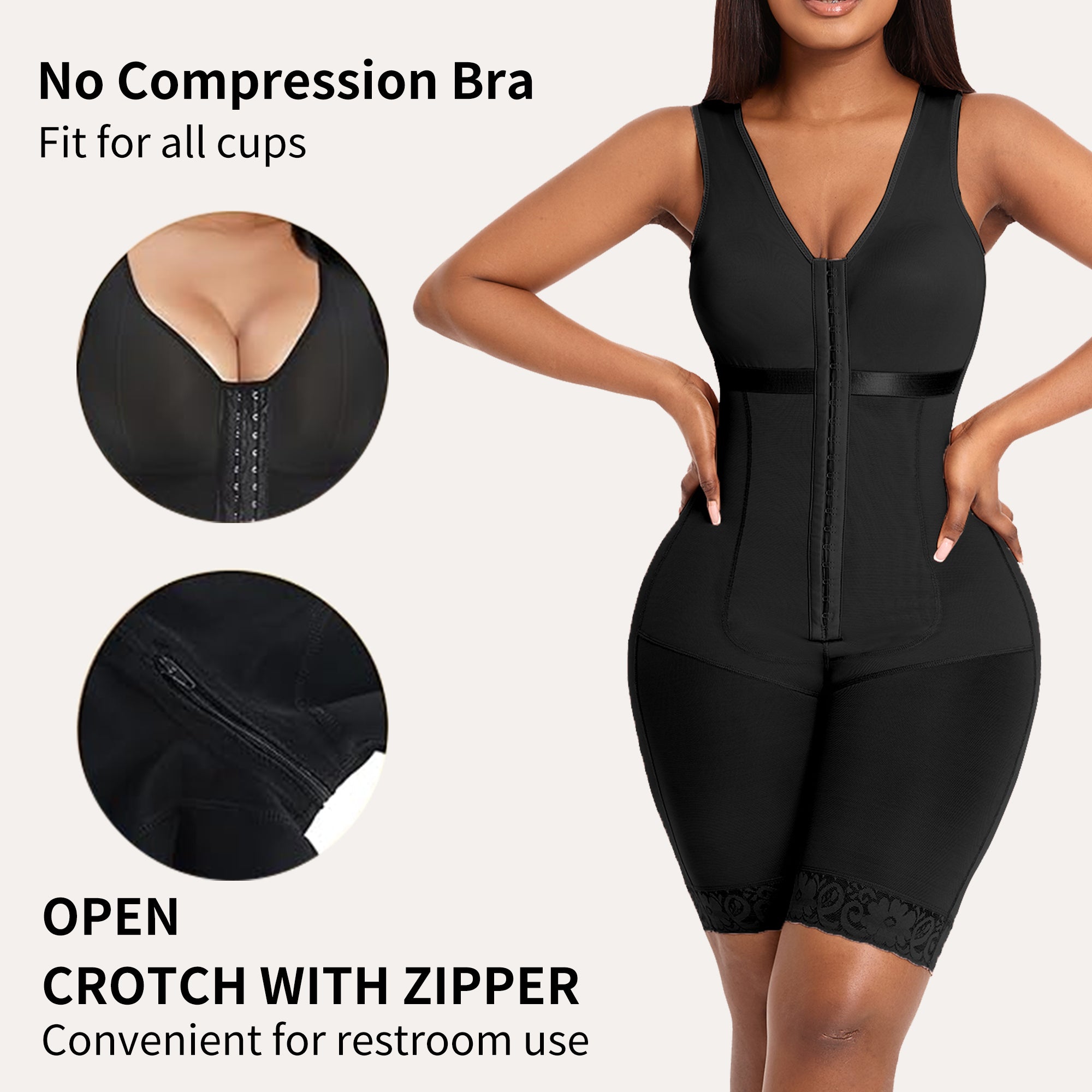 QOU Colombian Shapewear Bodysuit Tummy Control Butt Lift faja