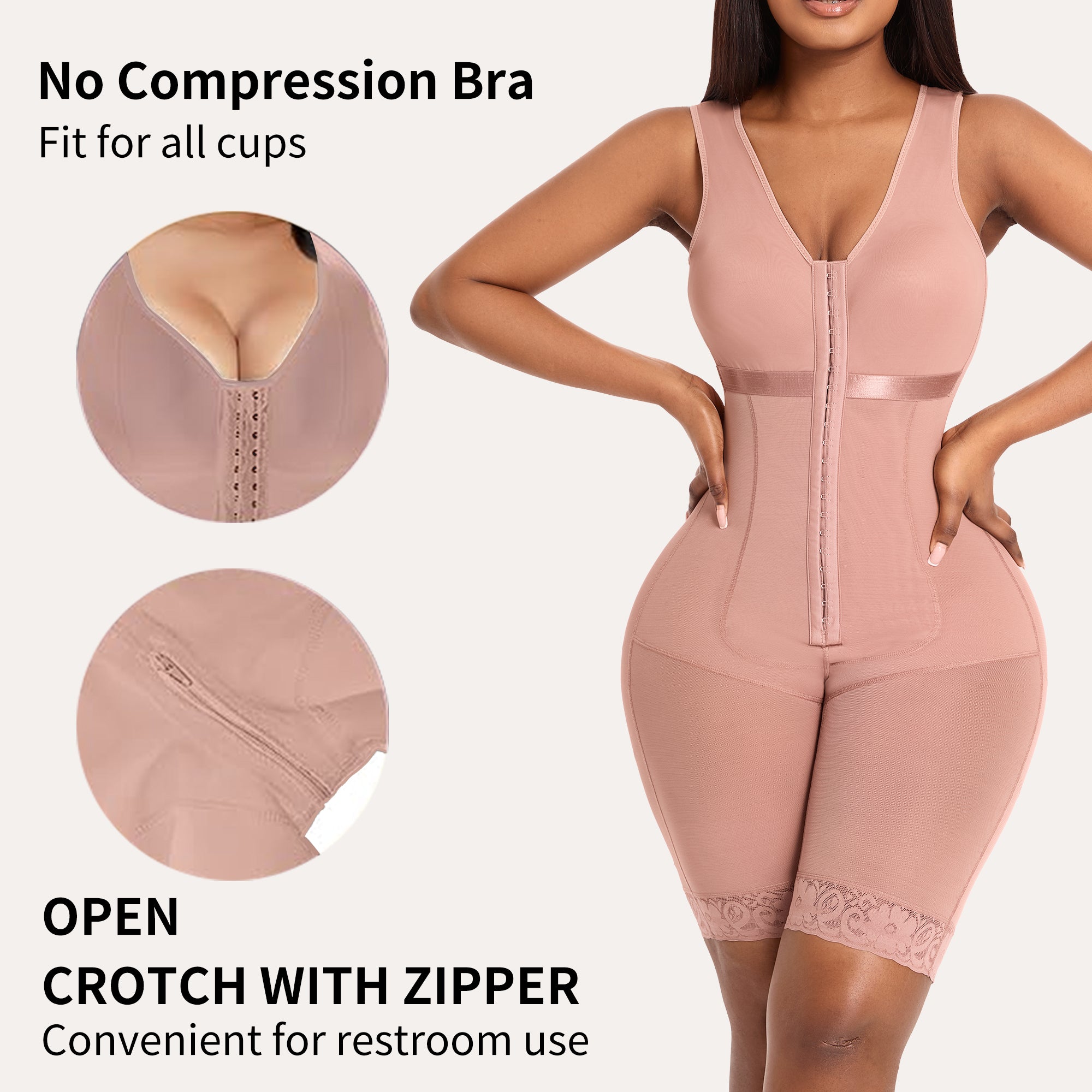QOU Colombian Shapewear Bodysuit Tummy Control Butt Lift faja