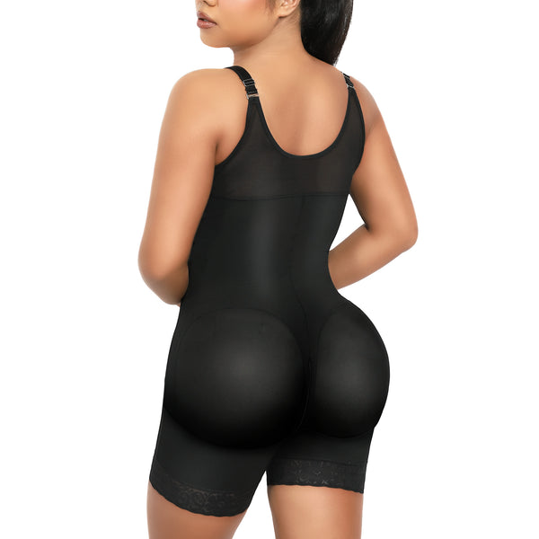 IVONA Fajas shapewear Tummy Control Butt Lifting Shaper with Zipper Crotch and Adjustable Straps